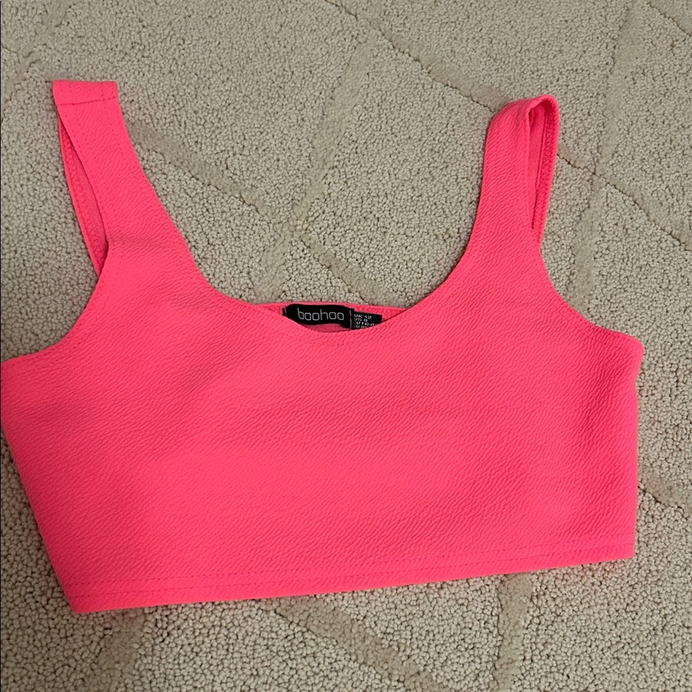 Boohoo Bright Pink Sleeveless Crop Top